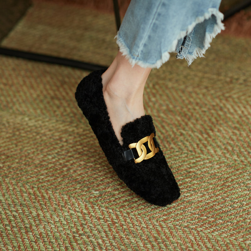 Zaynab Wool Loafers with Chain Newgew
