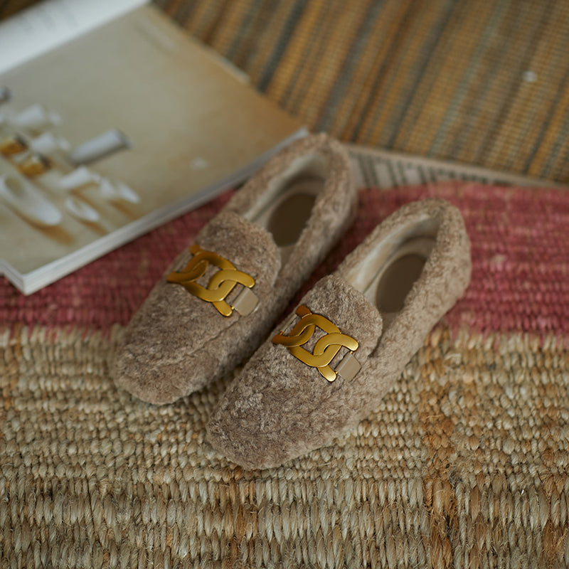 Zaynab Wool Loafers with Chain Newgew