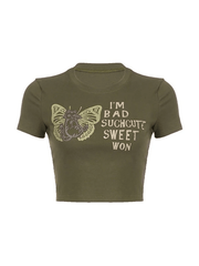 Y2K Butterfly Printed Crop Top NewGew