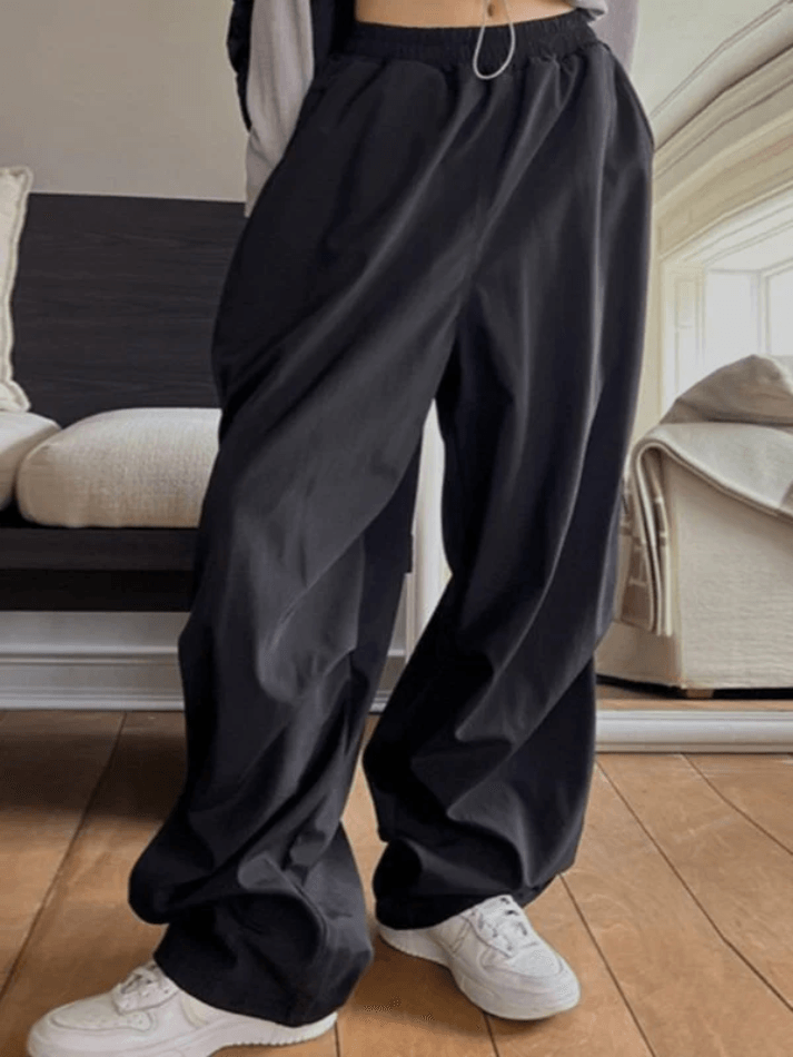 Zip Fly Wide Leg Parachute Pants NewGew