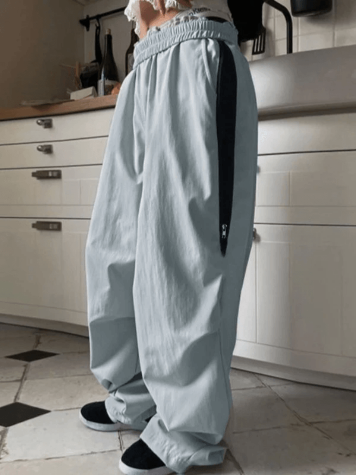 Zip Fly Wide Leg Parachute Pants NewGew