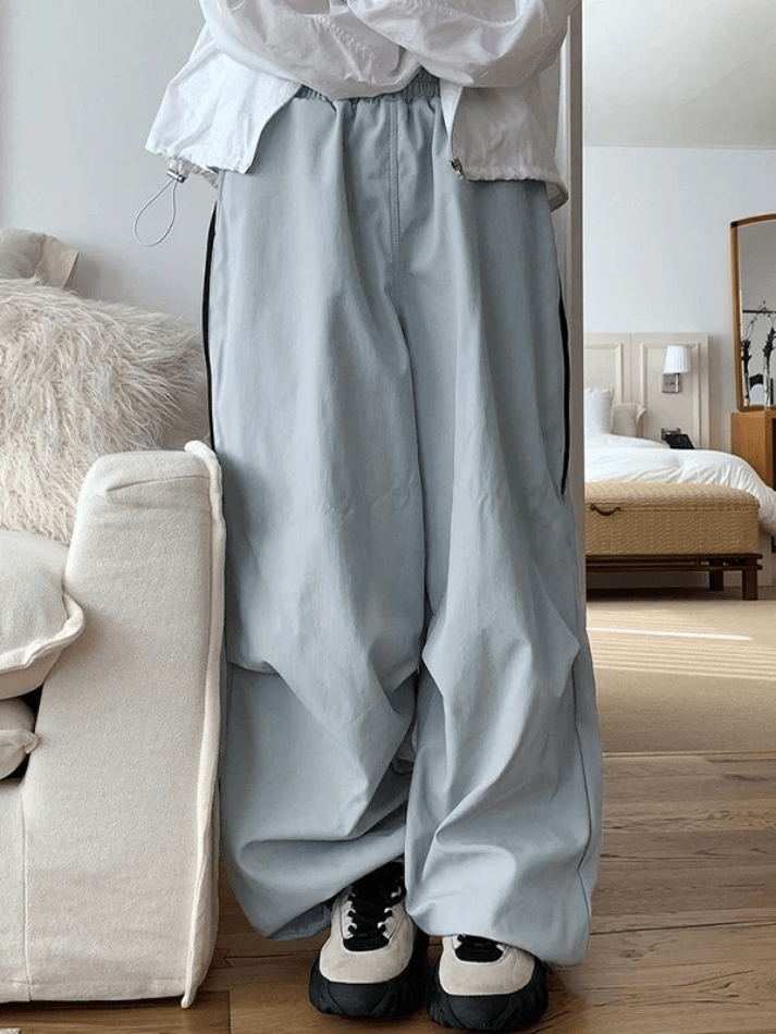 Zip Fly Wide Leg Parachute Pants NewGew